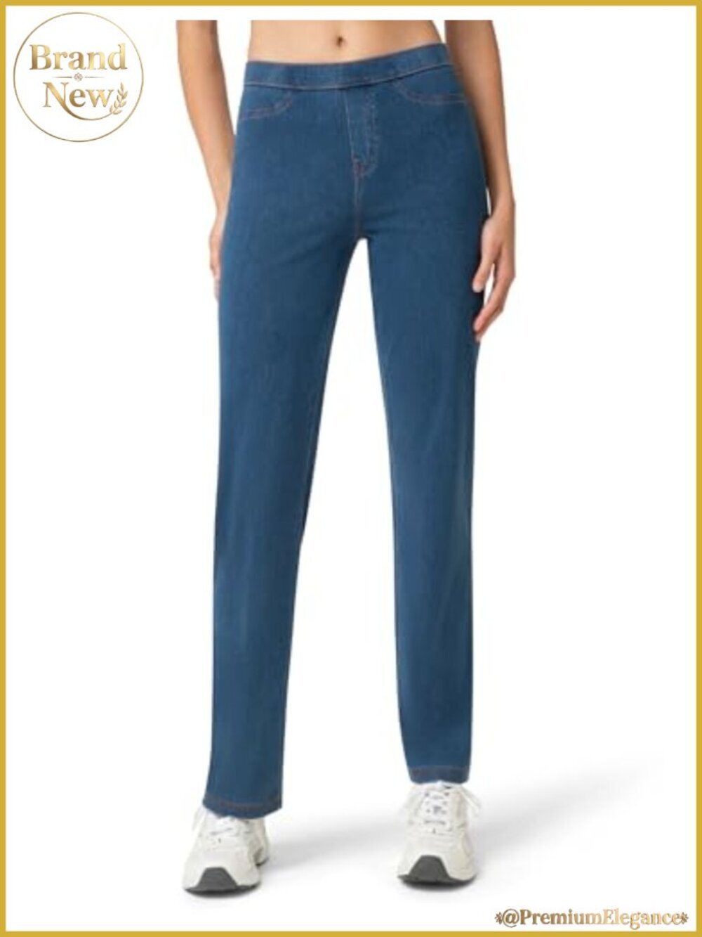 No Nonsense Classic Denim Look Leggings Jeggings High Waisted Pull On Straight